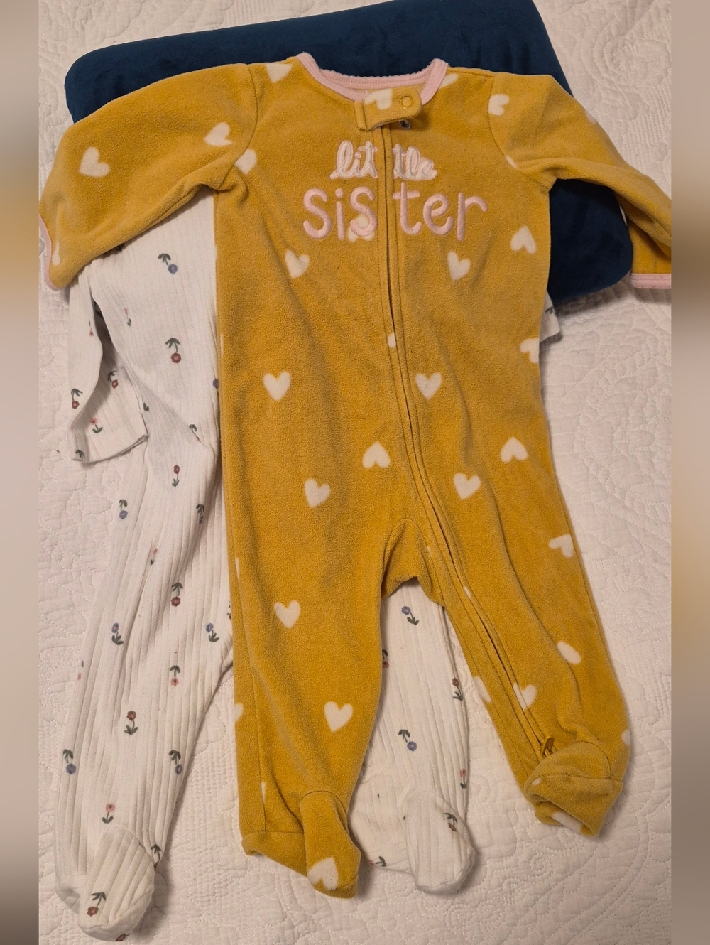 Carter's Mustard Yellow Heart Fleece One-Piece